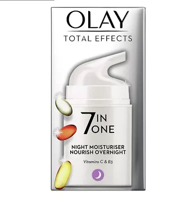 Olay Total Effects Night Cream Moisturiser 7-In-1 Anti-Ageing Firming Cream 50ml • £12.49