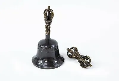 Tibetan 6  Pure Handmade 7 Metals Bell And Dorje For Meditation Yoga Chakra • $77.59