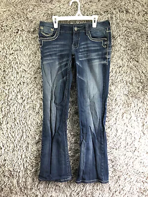 Vanity Tyler Flare Womens Size 27 Mid Rise Medium Wash Blue Denim Jeans • $15.37