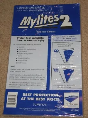 $22.19 • Buy Pack 50 Mylites 2 Mil Mylar Bronze / Silver Age STANDARD Comic Book Bags Sleeves