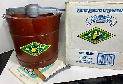 White Mountain 74304 Vintage Hand Crank 4qt Ice Cream Freezer Maker - New NOS • $349.95
