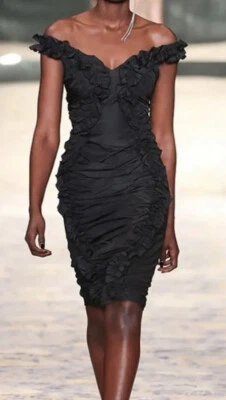 $120 • Buy Near New ALICE MCCALL Move With Me Ruffle Evening Cocktail Party Dress 12 #29080