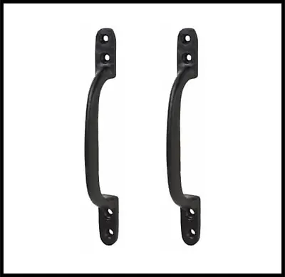 2x Cast Iron Black Antique 152mm 6  Hot Bed D Pull Handle Door Gate Shed Fixings • £3.75