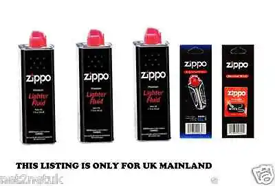 View Details  Genuine Original Zippo Premium  Lighter Fuel Fluid Refill ,1 Wick  & 6 Flints  • 33.99£