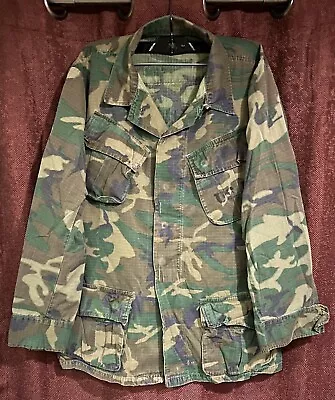 Vintage 1968 Vietnam War U.S.M.C. Marine Corps Tilt Pocket Camouflage Blouse • $89.99