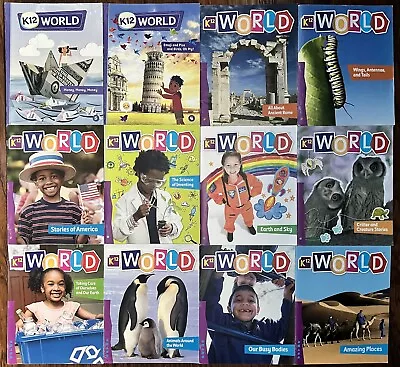 Lot Of 12 Books K 12 WORLD Educational Kids Learning Children’s Paperbacks • $19.95