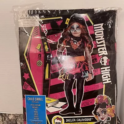Monster High Skelita Calaveras Wig Dress Tights Child Small 4-6 Costume • $24
