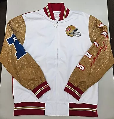 Men's Mitchell & Ness White San Francisco 49ers Team Burst Jacket L • $150