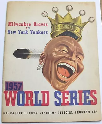 1957 Scored World Series Program – NY Yankees At Milwaukee Braves Game 4 + Photo • $140.25