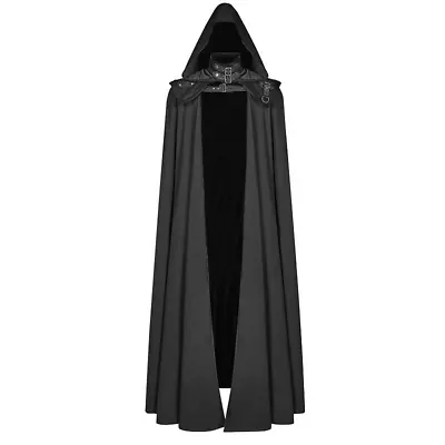 Mens' Long Hooded Cloak Medieval Knight Retro Gothic Cape Robe Halloween Costume • $38.69