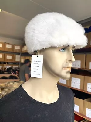 $399.99 • Buy NEW Mens 100% Genuine Mink Fur Winter Hat Ivy Cap Kangol Style White USA