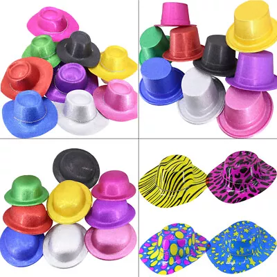 Time To Sparkle 4 Glitter Cowboy Hat Wild West Adult Magic Top Hat Bowler Hats • £7.69