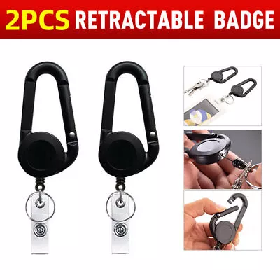 2PCS Retractable Badge Holder Security ID Pull Key Tag Clip Doctor Card Holders • $7.22