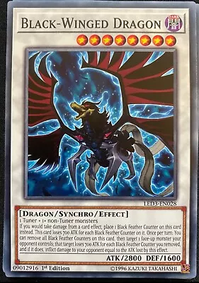 Yugioh | Common NM | Black-Winged Dragon LED3-EN028 • $4.40