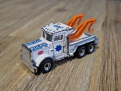 Matchbox Convoy Cab Vintage Die Cast Peterbilt Wreck Tow Truck Police Blue • $4.34