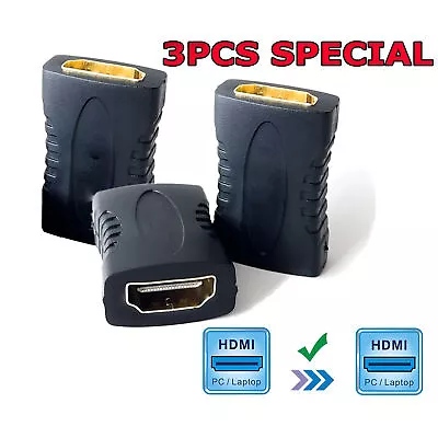 3X HDMI Female To Female Extender Adapter Coupler Connector F/F HDTV 1080P 4K • $3.29