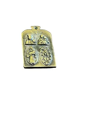 Bronze 5 Way Cross Medal W/Saints Christopher Anthony & Joseph Scapular Vintage • $24.99