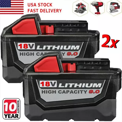 For Milwaukee 18 Volt M18 XC 9.0Ah Lithium High Output HD12.0 48-11-1890 Battery • $60.98