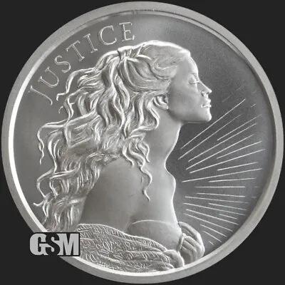 $299.75 • Buy 5 X 2023 - JUSTICE 1 Oz .999 Fine Silver BU Round Silver Shield PRESALE