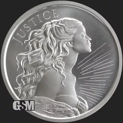 $299.75 • Buy 5 X 2023 - JUSTICE 1 Oz .999 Fine Silver BU Round Silver Shield PRESALE
