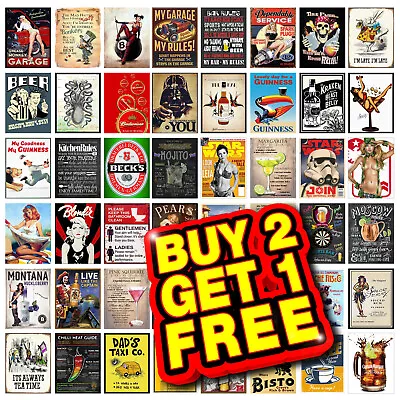 £4.25 • Buy Metal Tin Sign Plaque Home Bar Man Cave Garage Pub Shed Cocktails Dad Signs M26