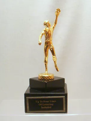 Vintage Gold Metal Baseball Male Fielder Trophy Top Tops Trophy Parts Metal • $22