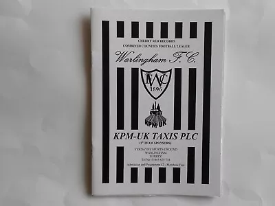 WARLINGHAM V MERROW F.C.  2007/08  COMBINED COUNTIES LEAGUE DIVISION ONE • £2.99