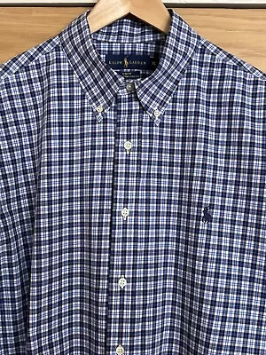 Ralph Lauren Polo Slim Fit Check Shirt Size XL • £15