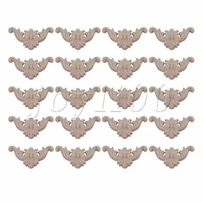 $15.09 • Buy 10 Pair  Wooden Carved Applique Furniture Mouldings Decal Onlay Decor 40x40mm