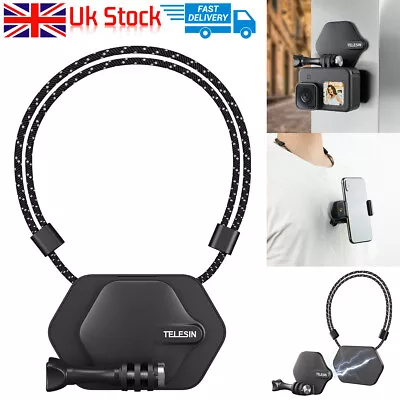 TELESIN Magnetic Camera Mount Neck Lanyard Selfie Holder Chest Mount For GoPro • £12.99