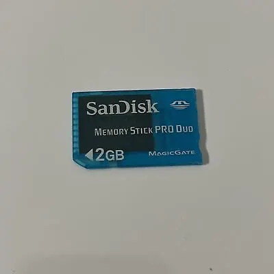 SanDisk Memory Stick Pro Duo 2 GB Transparent Blue For Sony PSP Cybershot • $19.99