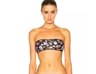 NWOT Same Swim Womans XS THE BABE Black Pink Rose Extra Small Bandeau Bikini Top • $34.99
