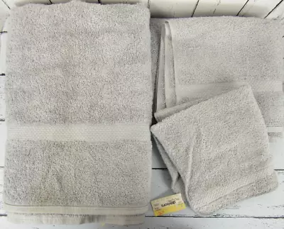 Vintage Fieldcrest NWT 3pc Silver Gray Bath Towel Set 100% Cotton Made In USA • $24.65