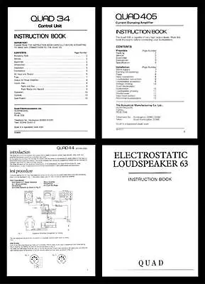 Quad 33 303 44 405 Fm3 Service Manuals On Cd-r • £4.99