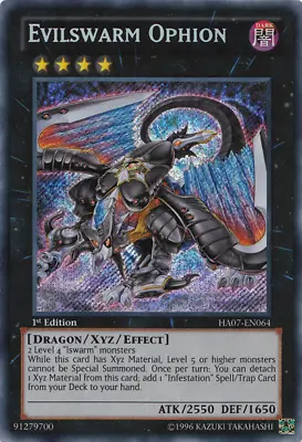 Evilswarm Ophion [HA07-EN064] Secret Rare • $3.28