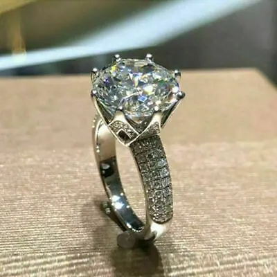 $137.43 • Buy 2.00Ct Round Cut Lab Created Diamond Women Solitaire Ring 14K White Gold Finish