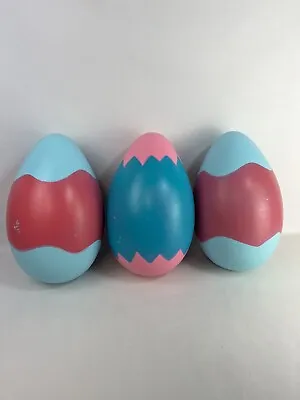 Vintage Blow Mold Easter Eggs Outdoor Decor  13”  Set Of 3 • $50