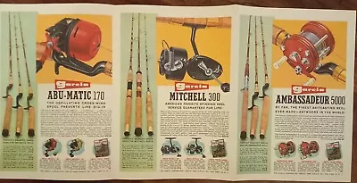Garcia Fishing Rod And Reel Ad / Bass Of North America / Trifold / 22  X 11   • $7