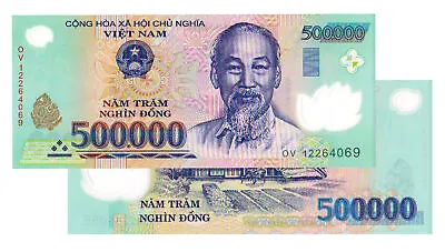 1000000 VIETNAM DONG (2x 500000) BANK NOTE MILLION VIETNAMESE UNCIRCULATED • $70.51