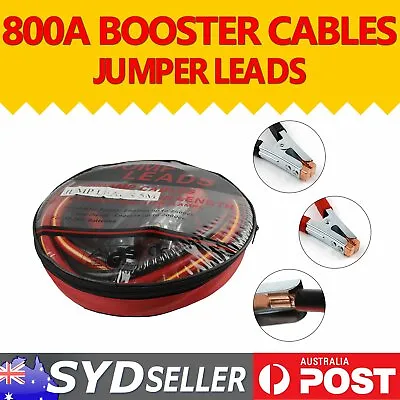 $49.80 • Buy 800AMP 5M H/Duty Auto Caravan Battery Booster Cable Jumper Leads Surge Protect
