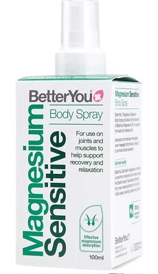 £9.49 • Buy BetterYou Magnesium Sensitive Body Spray For Joints & Muscles - 100ml