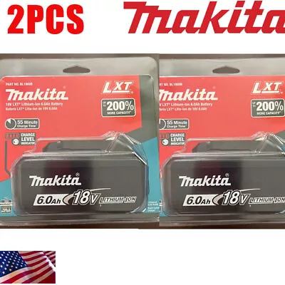 2PACK Makita 18V Lithium-Ion 6.0Ah Battery (BL1860B) • $5.40