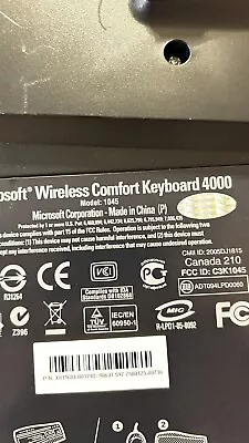 Microsoft Wireless Comfort Keyboard 4000 1045 Ergonomic No Dongle • $29