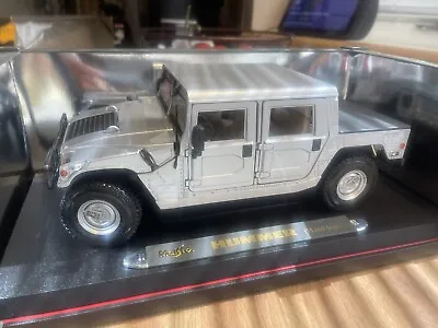 Maisto Premiere Edition Hummer H1 Hard Top Silver 1:18 Scale Diecast #36857 • $32