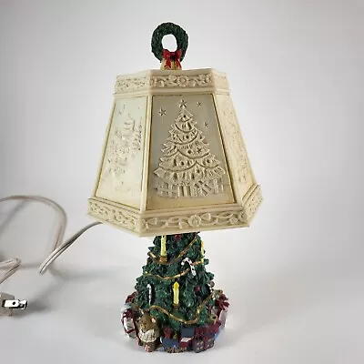 Vintage Ceramic Christmas Tree Table Lamp With Plastic Shade 11   Grannycore • $30