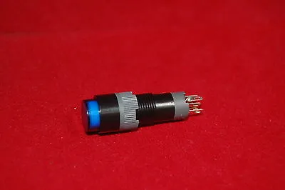 2PCS 10MM Blue ROUND  Momentary PUSH BUTTON LED ILLUMINATED 6.3V DC/AC 5 PINS • $4.65