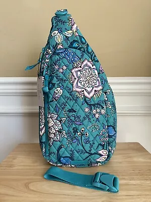 NWT ~ VERA BRADLEY Essential Sling Bag Backpack ~Peacock Garden ~ Full Size • $45