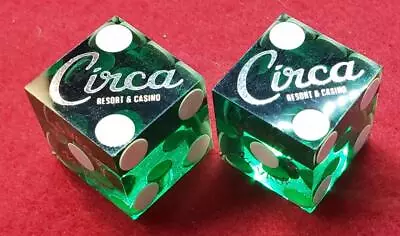 Circa Resort & Hotel Las Vegas Nevada - Pair Of Numbered Dice - Clear Green • $9.99