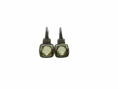 Judith Ripka Canary Crystal Cushion Stone Earrings SE286DI-CA • $400