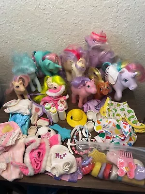 My Little Pony Vintage G1 Lot 9 Ponies Accessories Combs Hats Clothes Others • $90